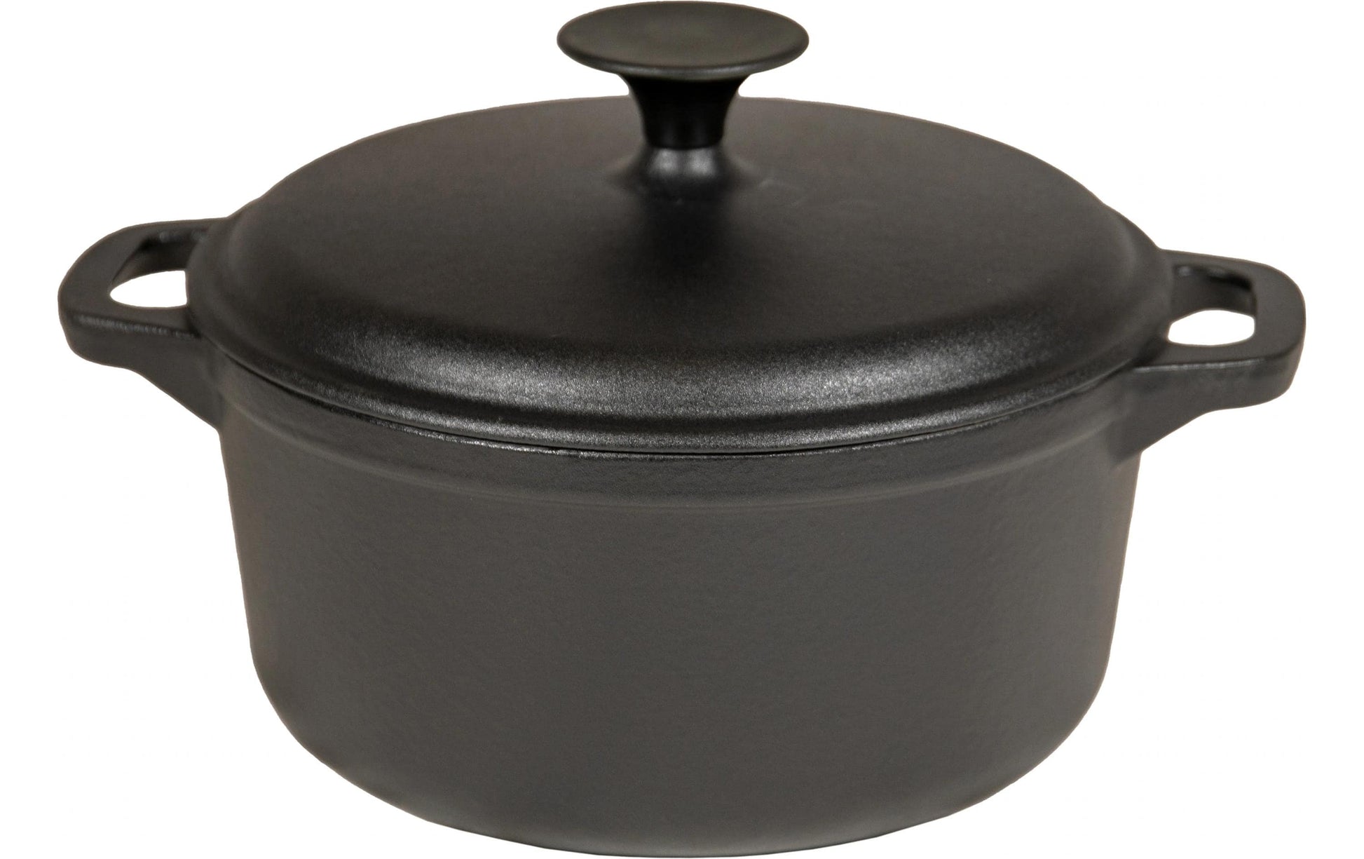 Garcima Kochtopf – 2,5 l, Ø 20 cm, Gusseisen, Emaille, für Induktion, Gas, Glaskeramik u. a., Schwarz