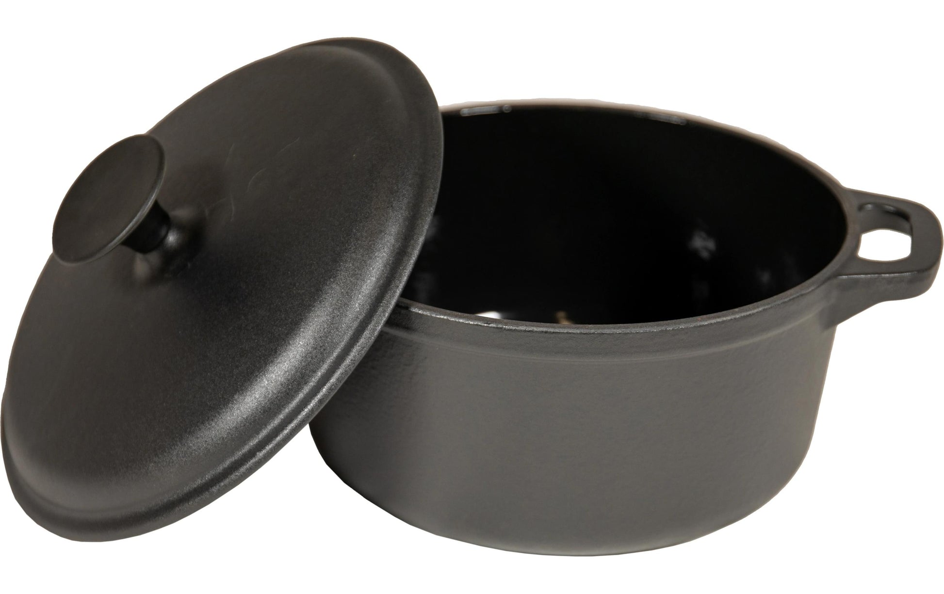 Garcima Kochtopf – 2,5 l, Ø 20 cm, Gusseisen, Emaille, für Induktion, Gas, Glaskeramik u. a., Schwarz
