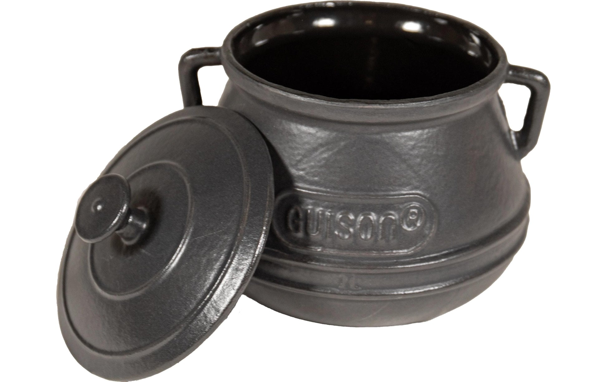 Garcima Kochtopf – 2 l, Gusseisen, Emaille, für Induktion, Gas, Glaskeramik u. a., Schwarz