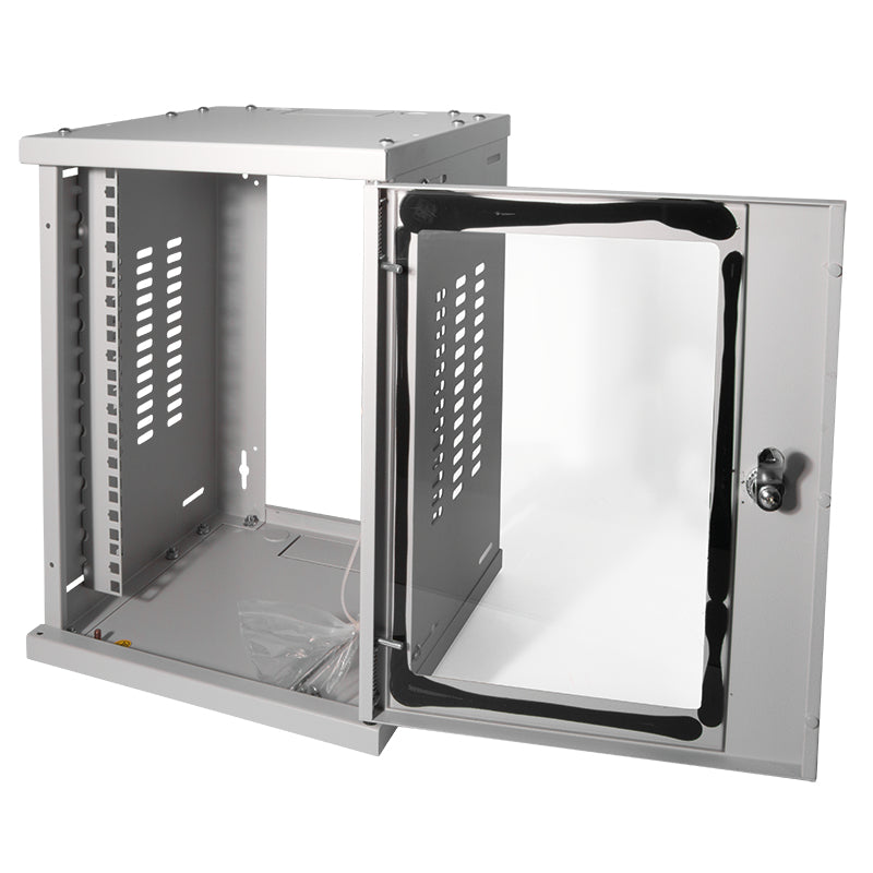 LogiLink W09Z33G – 10" Wandverteiler 8U, IP20, abschliessbar, 312 × 300 × 415 mm, lichtgrau, Stahl