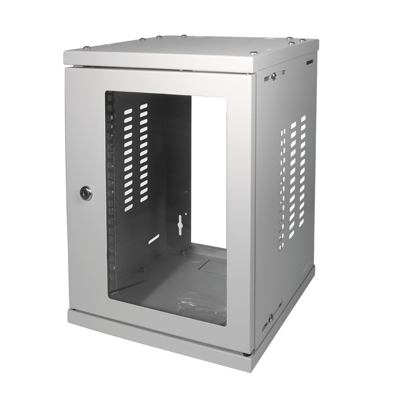 LogiLink W09Z33G – 10" Wandverteiler 8U, IP20, abschliessbar, 312 × 300 × 415 mm, lichtgrau, Stahl
