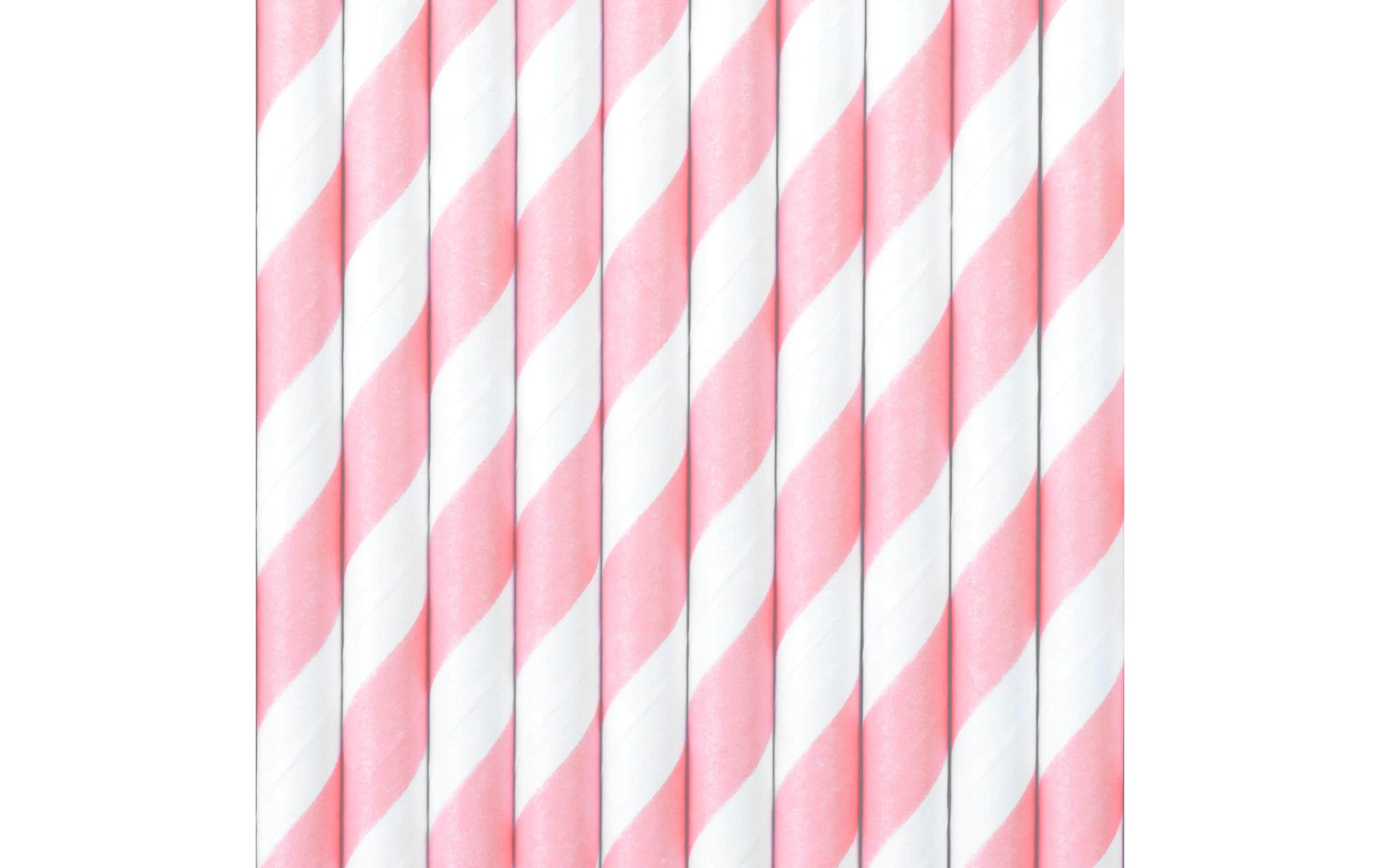 PartyDeco Papierstrohhalme, 19,5 cm, rosa/weiss – 10 Stk.