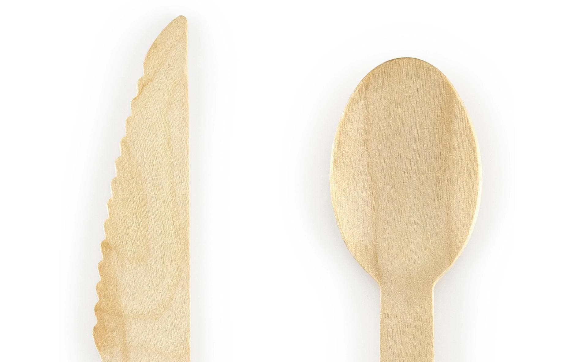 PartyDeco Besteck-Set 3-teilig, Holz (Birke) – 16 cm, Blau – 18 Stk.