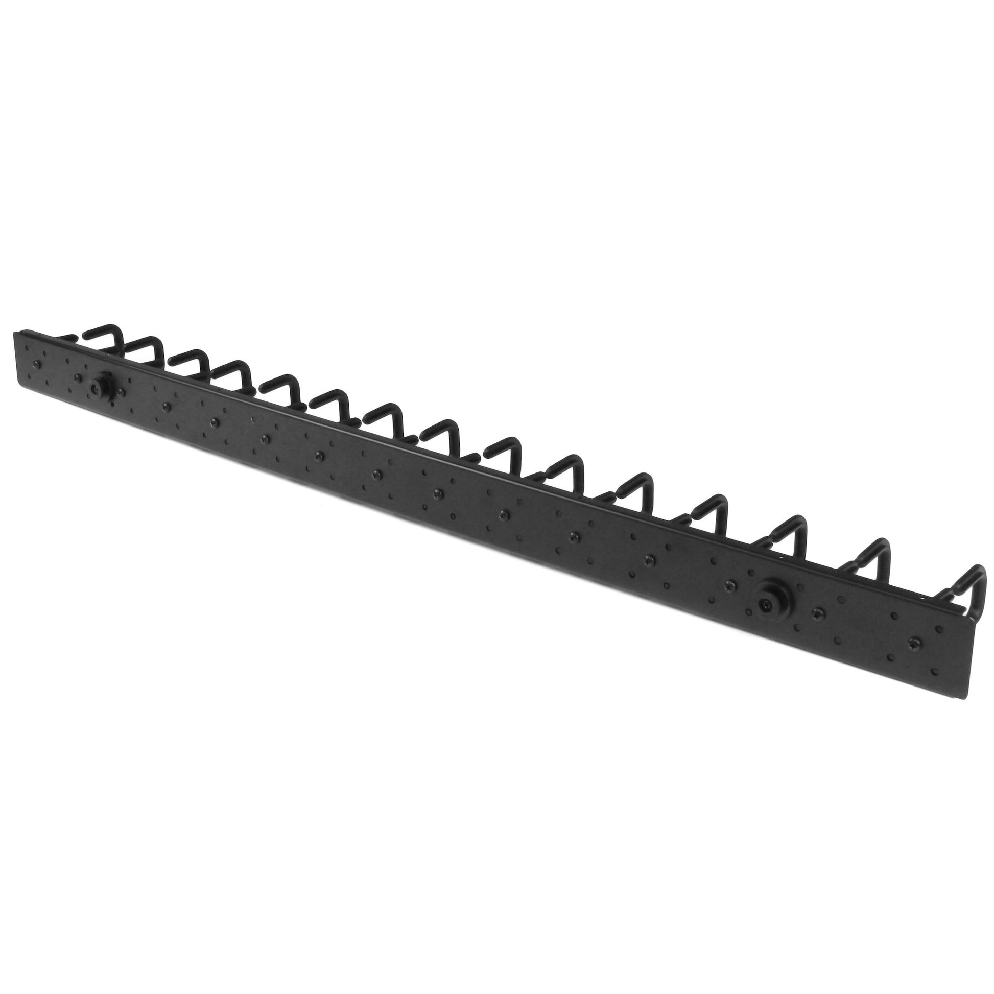 StarTech.com Kabelmanagement-Panel 0U – vertikal, mit D-Haken, schwarz, Stahl, B 863,6 × H 87 × T 50 mm