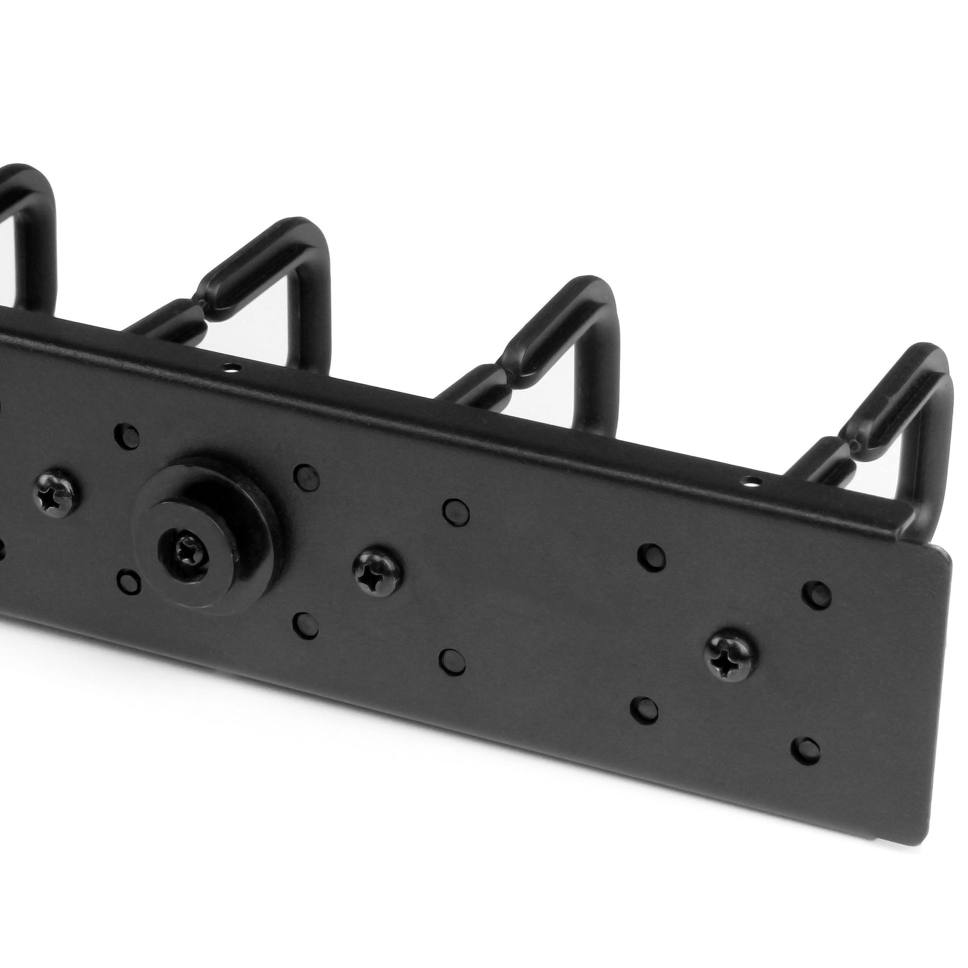 StarTech.com Kabelmanagement-Panel 0U – vertikal, mit D-Haken, schwarz, Stahl, B 863,6 × H 87 × T 50 mm
