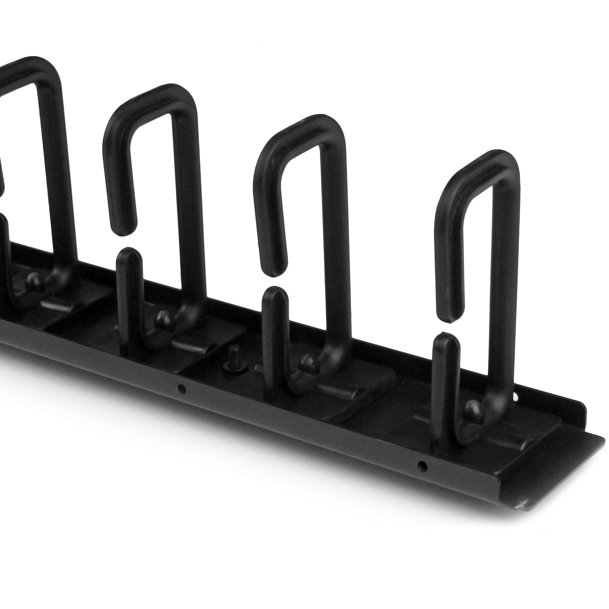 StarTech.com Kabelmanagement-Panel 0U – vertikal, mit D-Haken, schwarz, Stahl, B 863,6 × H 87 × T 50 mm