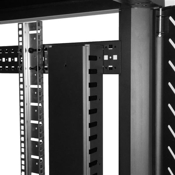 StarTech.com 19" Rangierpanel, 0U vertikal, 1,7 m, Finger-Duct, Kunststoff/Stahl – für 40U – Schwarz