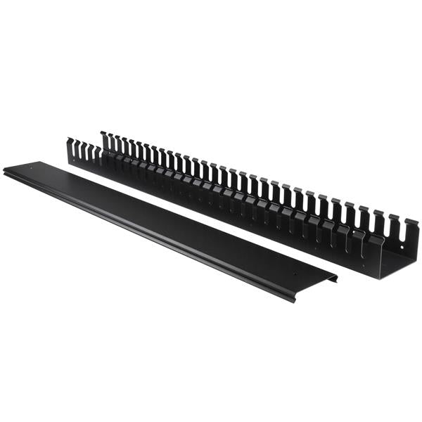 StarTech.com 19" Rangierpanel, 0U vertikal, 1,7 m, Finger-Duct, Kunststoff/Stahl – für 40U – Schwarz