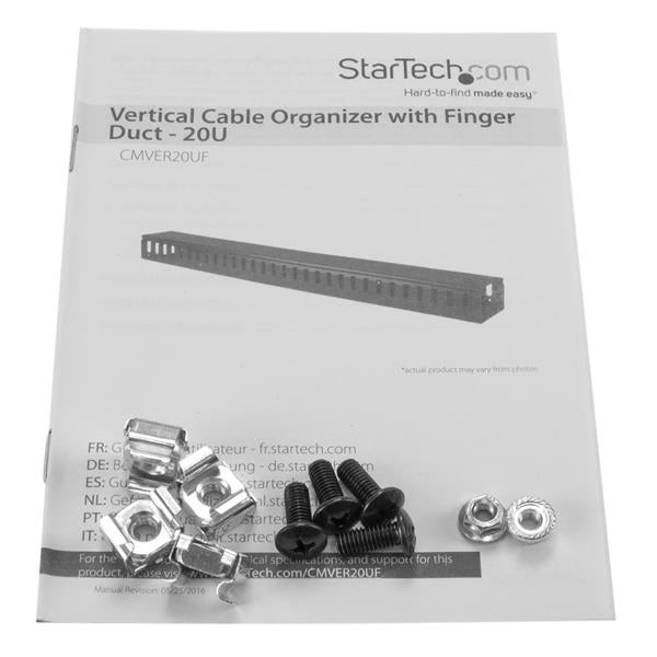StarTech.com 19" Kabelmanager – 0U vertikal – 852,2 × 100 × 73 mm – Kunststoff/Stahl – Schwarz