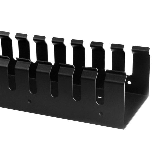 StarTech.com 19" Rangierpanel, 0U vertikal, 1,7 m, Finger-Duct, Kunststoff/Stahl – für 40U – Schwarz