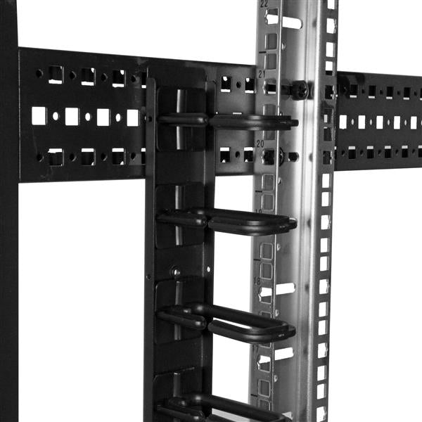StarTech.com Vertikaler Kabelordner – 0U, 1,73 m, Stahl, Schwarz, für 40U-Rack, 2er-Pack