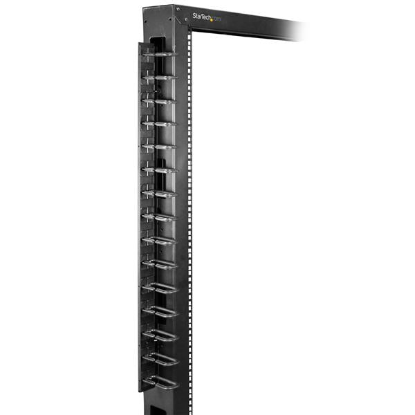 StarTech.com Vertikaler Kabelordner – 0U, 1,73 m, Stahl, Schwarz, für 40U-Rack, 2er-Pack