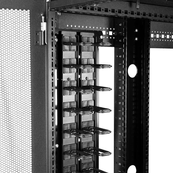 StarTech.com Vertikaler Kabelordner – 0U, 1,73 m, Stahl, Schwarz, für 40U-Rack, 2er-Pack