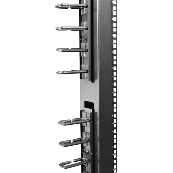 StarTech.com Vertikaler Kabelordner – 0U, 1,73 m, Stahl, Schwarz, für 40U-Rack, 2er-Pack
