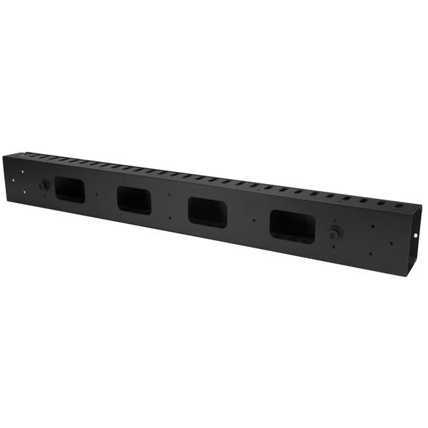 StarTech.com 19" Rangierpanel, 0U vertikal, 1,7 m, Finger-Duct, Kunststoff/Stahl – für 40U – Schwarz