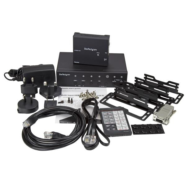 StarTech.com HDBaseT Extender-Set, Multi-Input (2× HDMI, 1× DP, 1× VGA), 2× HDMI Out, 4K@60 Hz, 70 m, IR