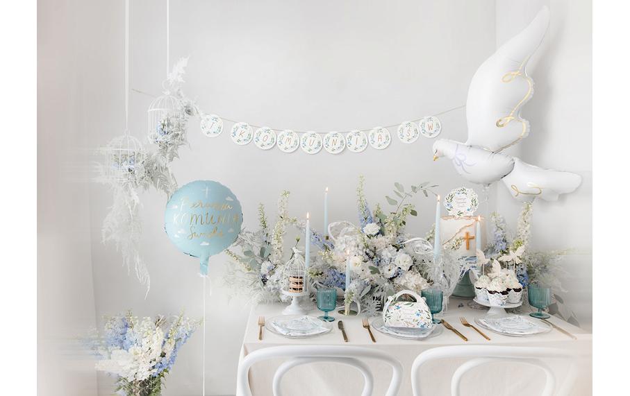 PartyDeco Folienballon Taube – Weiss – 80 × 100 cm – 1 Stk