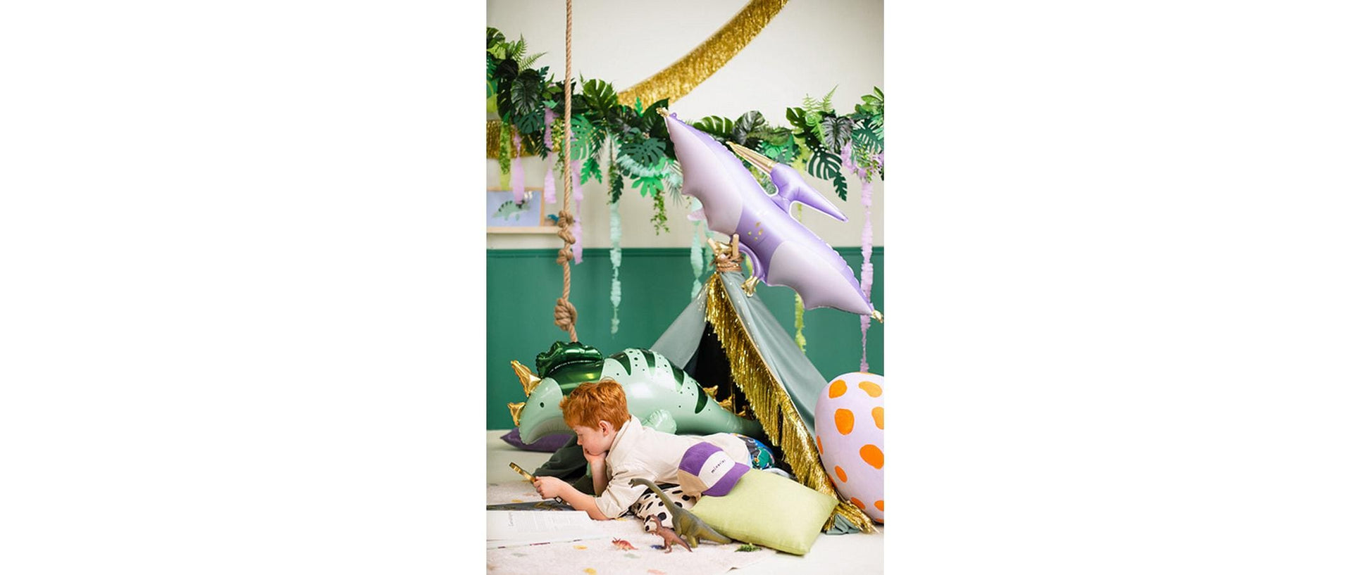PartyDeco Folienballon Pterodaktylus – Violett – 120 × 62 cm – Folie – 1 Stk