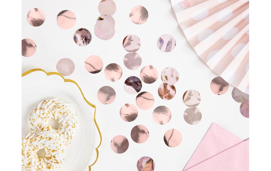 PartyDeco Konfettikanone Kreis – Roségold – Ø 2,5 cm – Folie – 15 g – 1 Stk