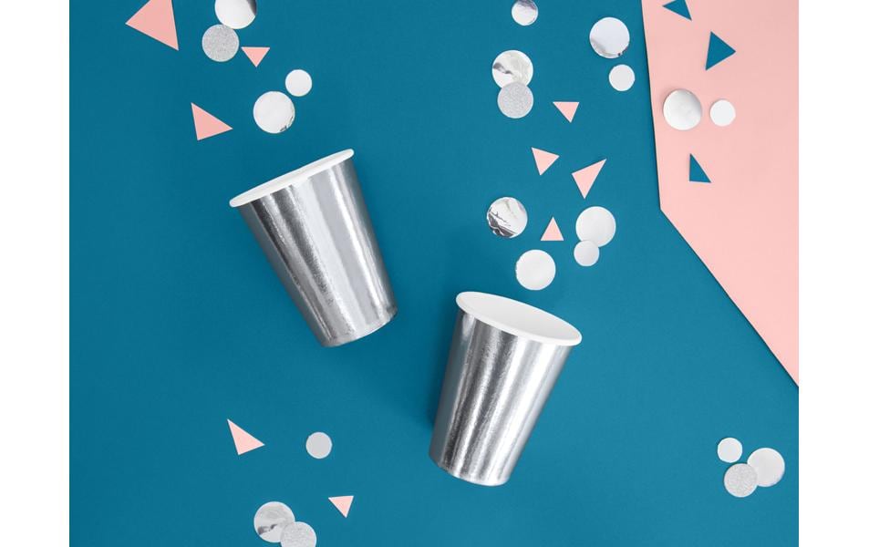 PartyDeco Konfettikanone Kreise – Silber – Ø 2,5 cm, 15 g – Folie – 1 Stk