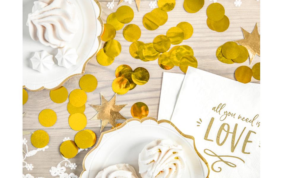 PartyDeco Konfettikanone Kreise – Gold – Ø 2,5 cm – 1 Stk