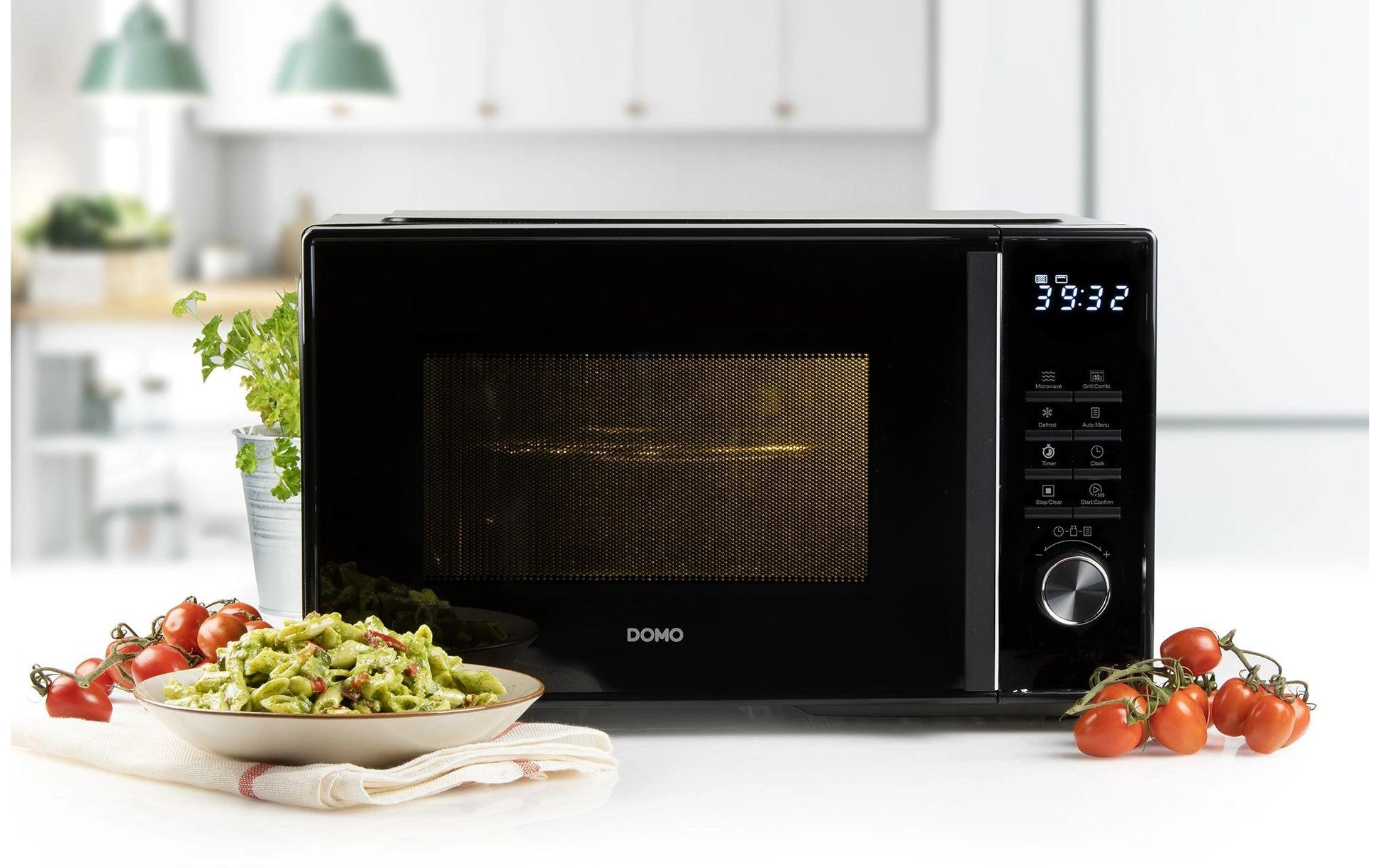 Domo Grill Mikrowelle DO22501G – 25 l, Grill, 1000 W – Schwarz