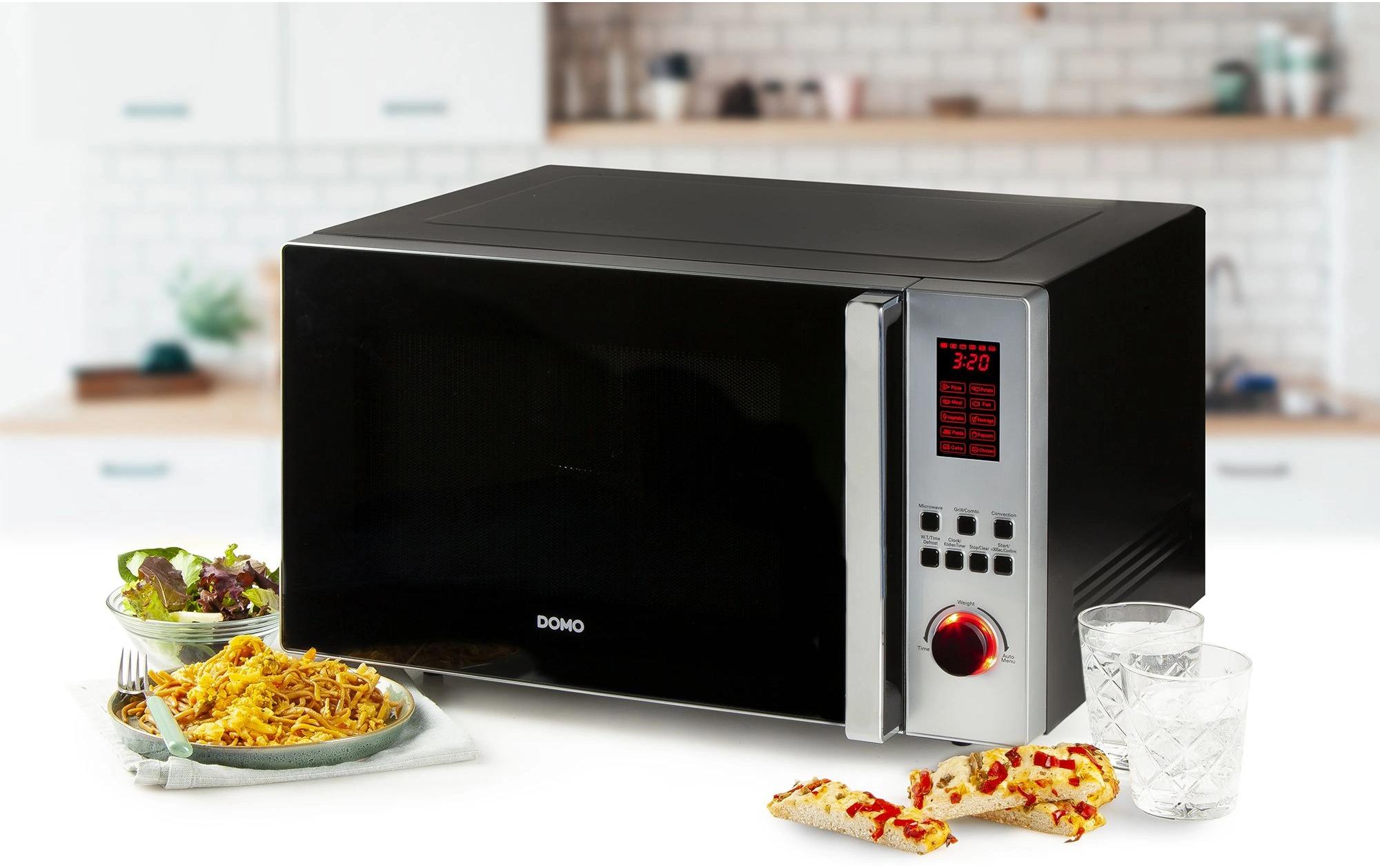 Domo Kombi-Mikrowelle DO24201C – 42 l, Grill & Heissluft, 1000 W – Schwarz/Grau