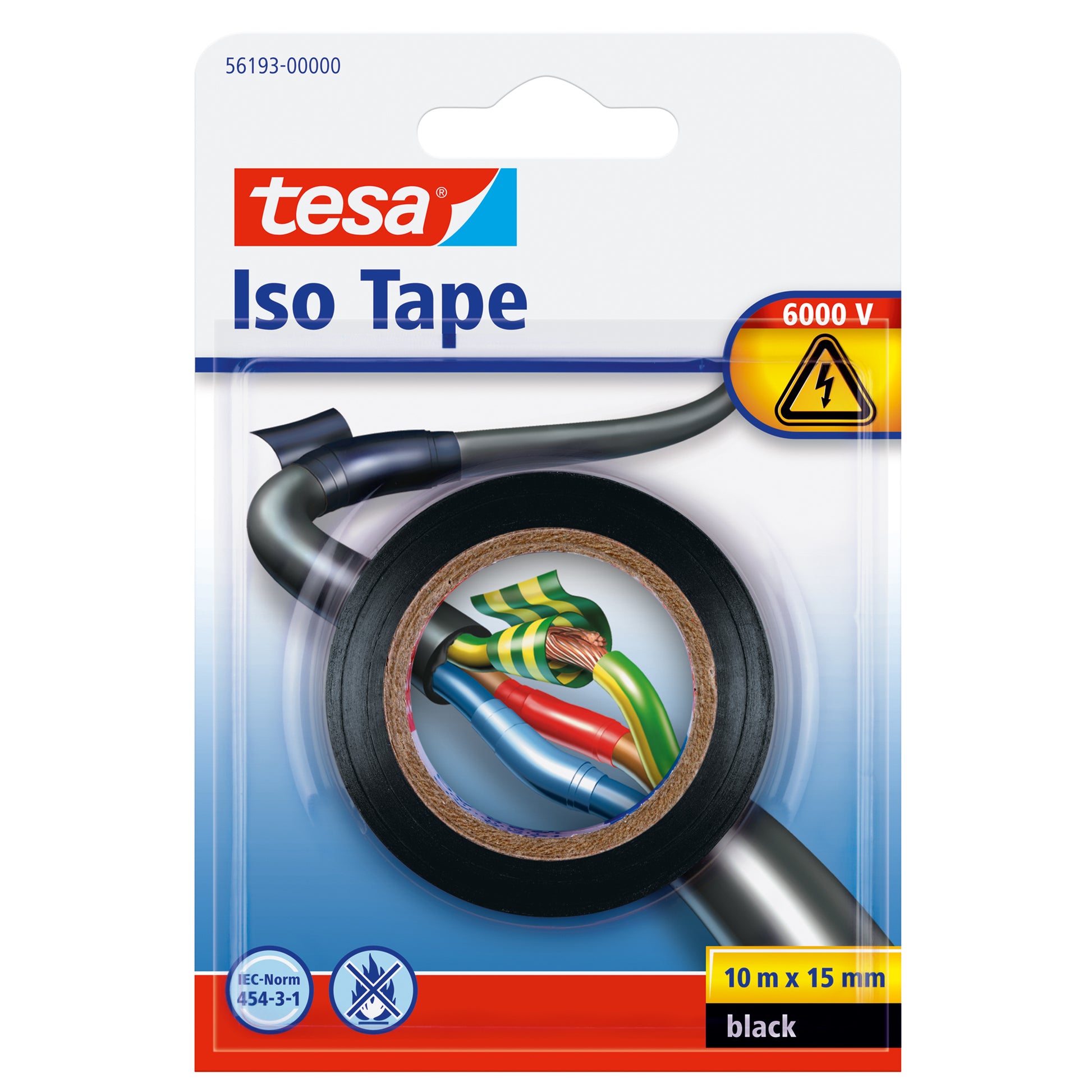tesa Vinylband – 15 mm × 10 m, schwarz