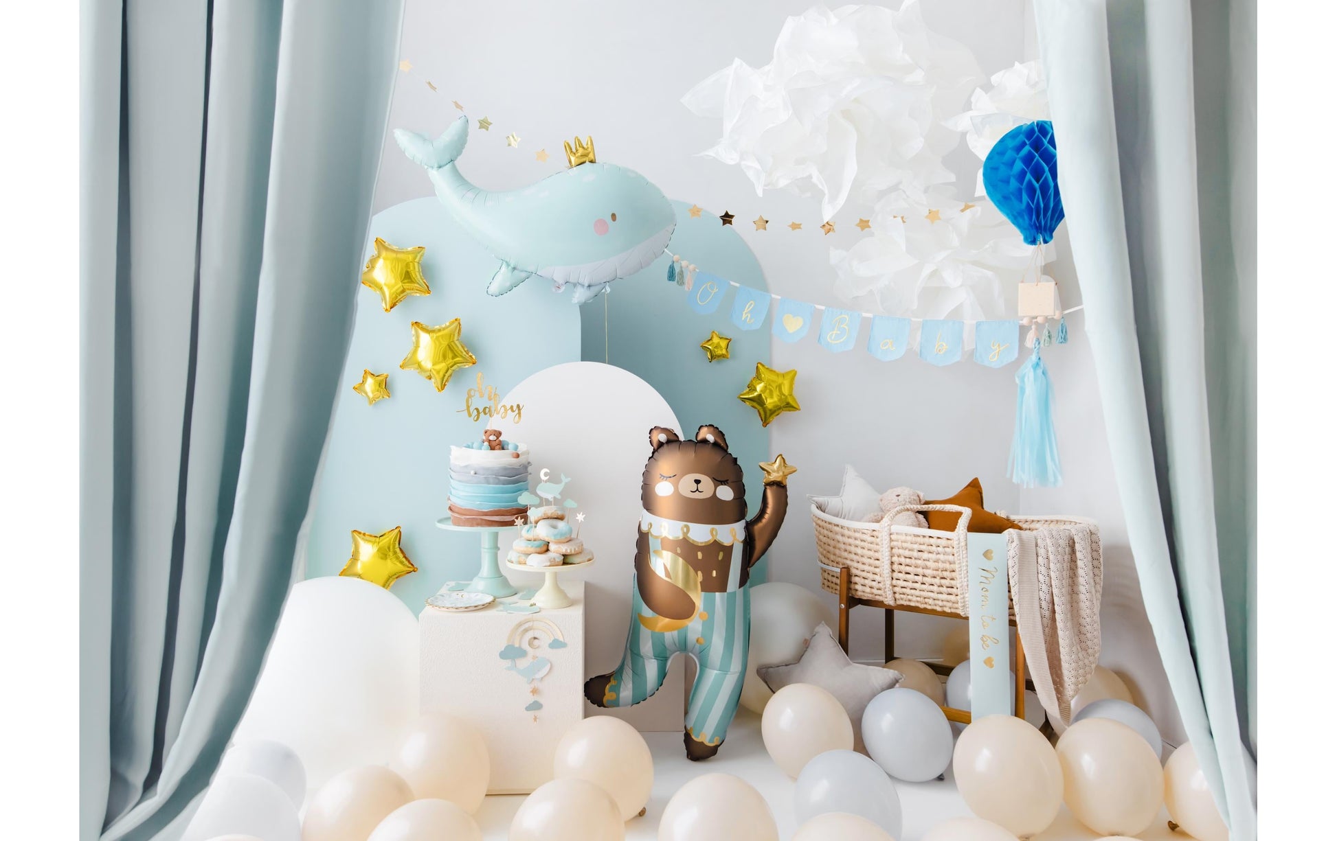 PartyDeco Folienballon Bär – Mehrfarbig – 72 × 104 cm – 1 Stk