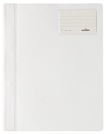 Durable Schnellhefter für A4, PVC, weiss – mit Sichttasche, Beschriftungsfenster – 1 Stk
