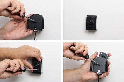Brodit Auto-Halterung, aktiv mit Zigarettenanzünder – für Geräte 6,2–7,7 cm mit USB-C – Schwarz