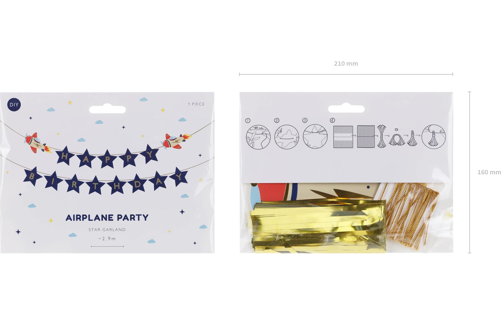 PartyDeco Girlande Fahrzeuge – Mehrfarbig – Papier – 1 Stk
