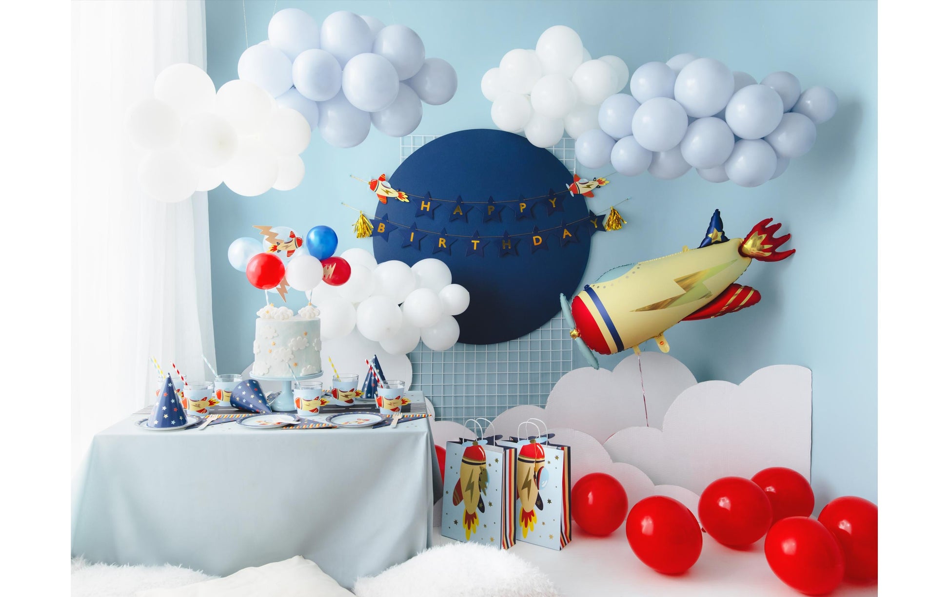 PartyDeco Girlande Fahrzeuge – Mehrfarbig – Papier – 1 Stk