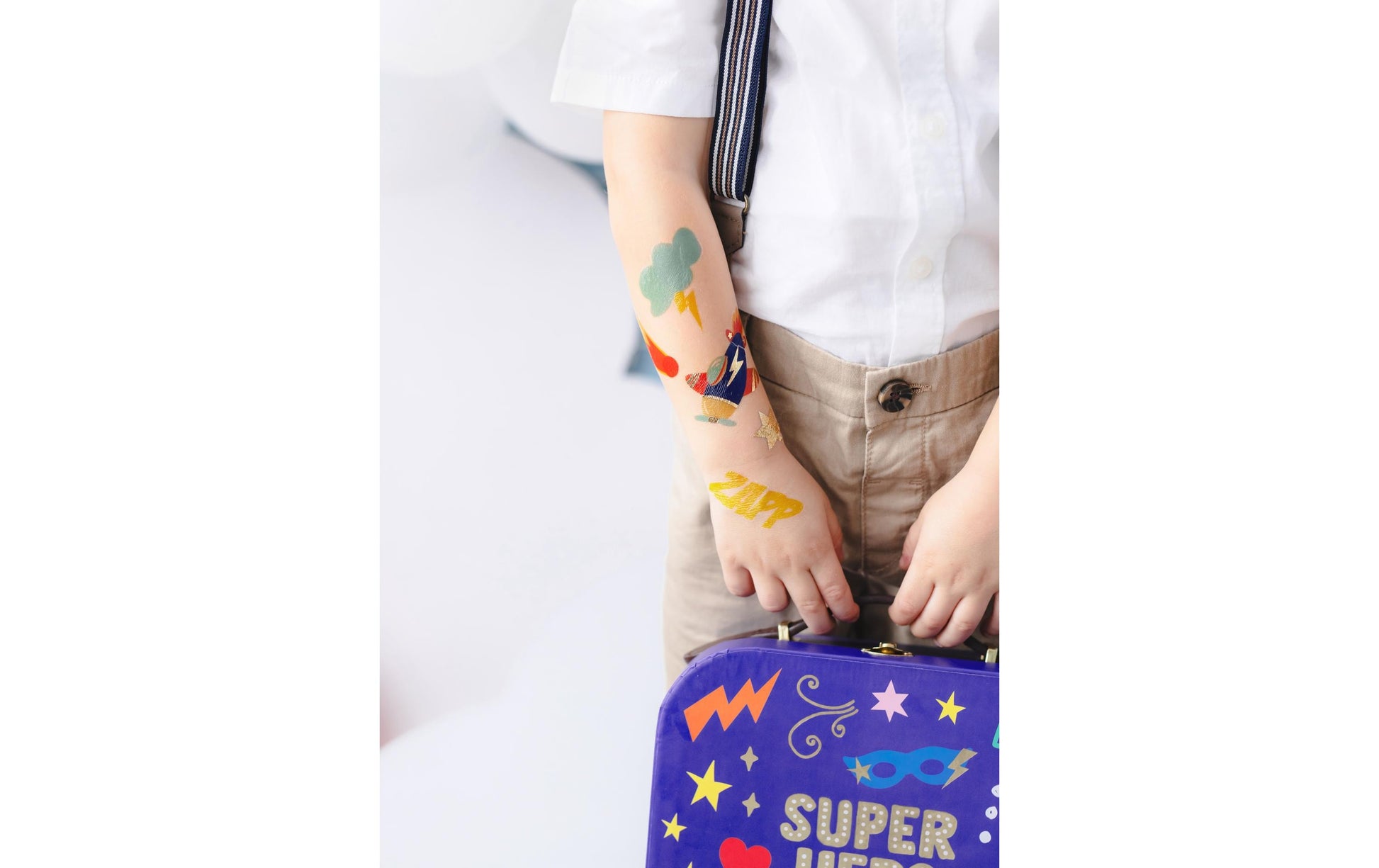 PartyDeco Face-Art Sticker Flugzeug – mehrfarbig – 11 Stk