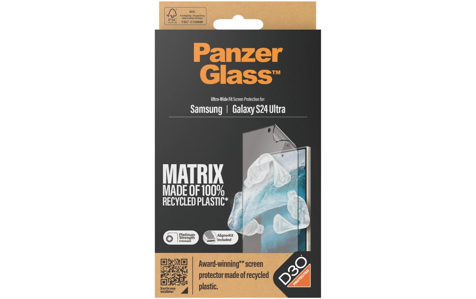 PanzerGlass Displayschutz (Folie), Ultra-Wide Fit – für Galaxy S24 Ultra – mit Applikator