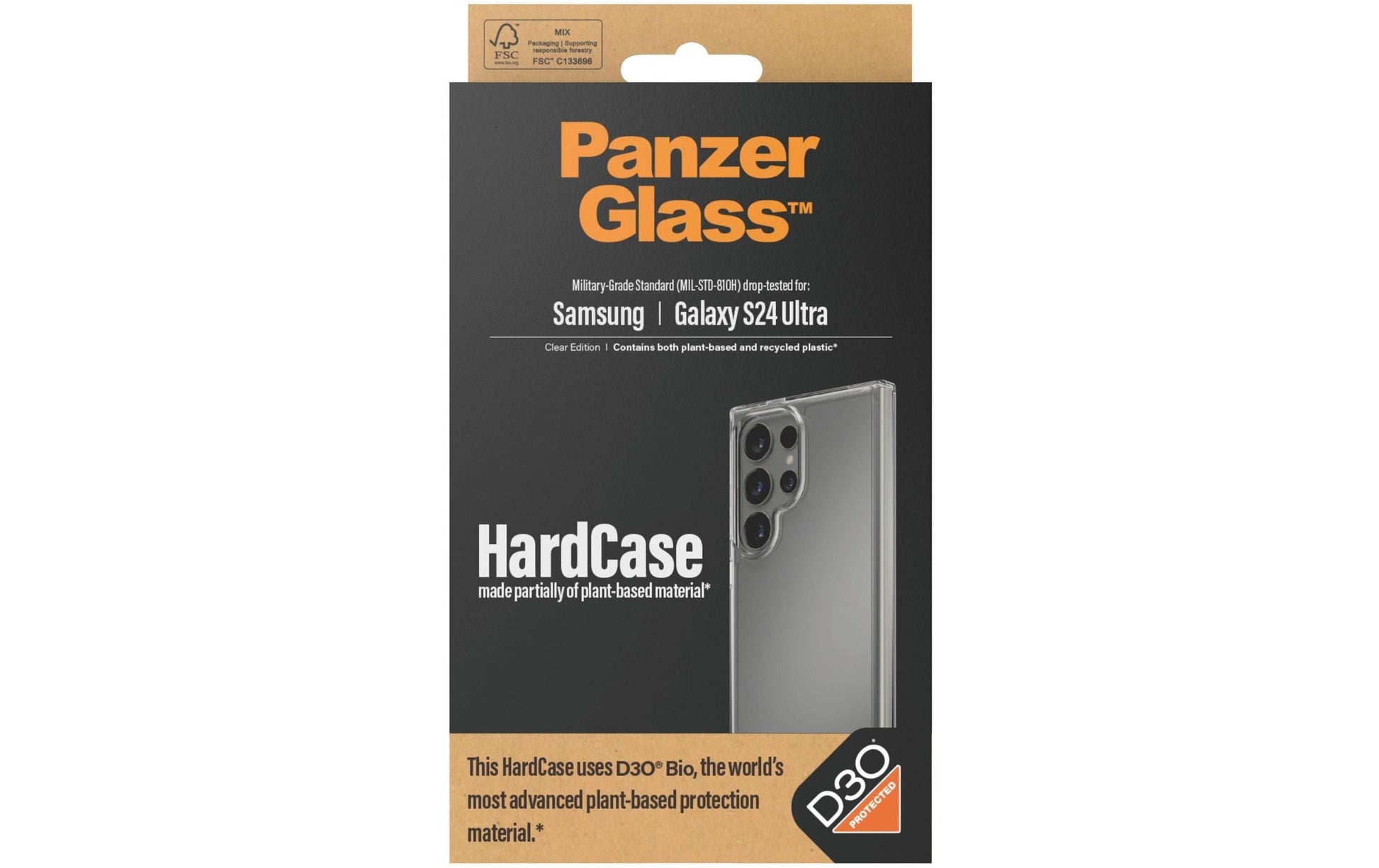 PanzerGlass Backcover – für Samsung Galaxy S24 Ultra, Recycling-Kunststoff, D3O, transparent