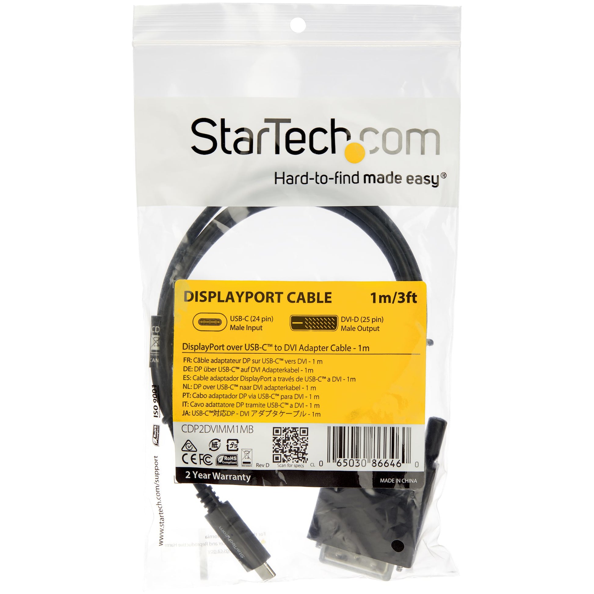 StarTech.com USB-C auf DVI Adapter, 1 m