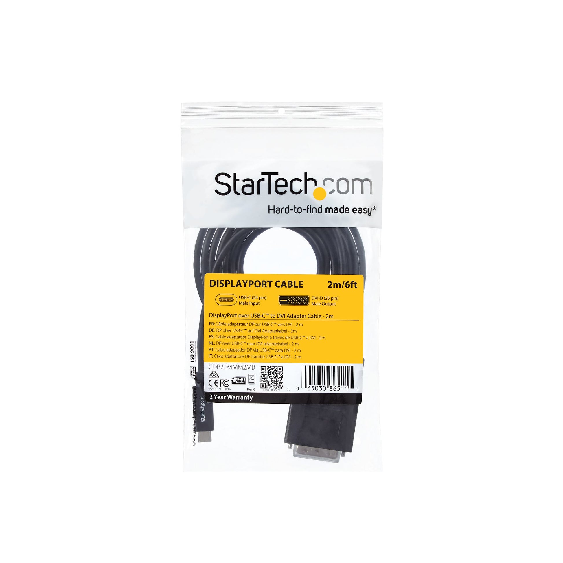 StarTech.com USB-C auf DVI Adapter – 2 m
