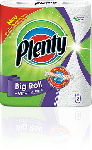 Plenty Haushaltspapier – Weiss, Papier – Rolle 86 Blatt – Pack 2 Rollen