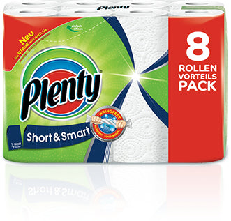 Plenty Haushaltspapier – Weiss, Papier – Rolle 74 Blatt – Pack 8 Rollen