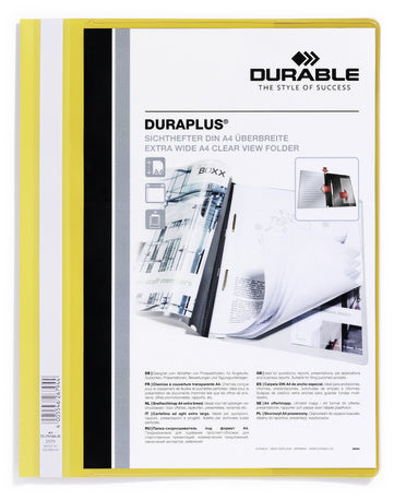 Durable Duraplus Schnellhefter – A4, Kunststoff, Gelb, Beschriftungsfeld