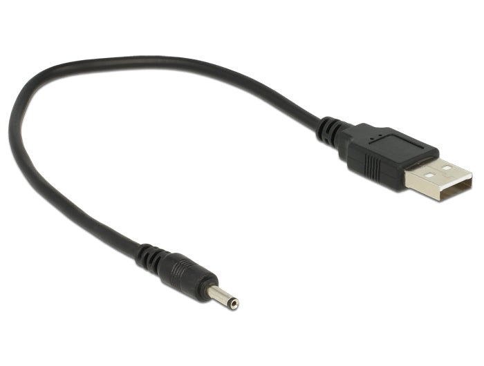 DeLOCK USB-A-zu-DC 3,0×1,1 mm Stromkabel – 0,27 m, schwarz