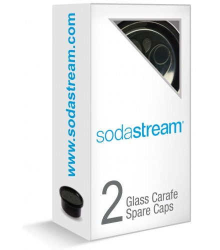 SodaStream Ersatzdeckel – Drehverschluss – für Glaskaraffe, 2 Stk., Schwarz