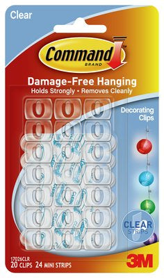 3M Command Deko Clip XS, wiederablösbar, transparent