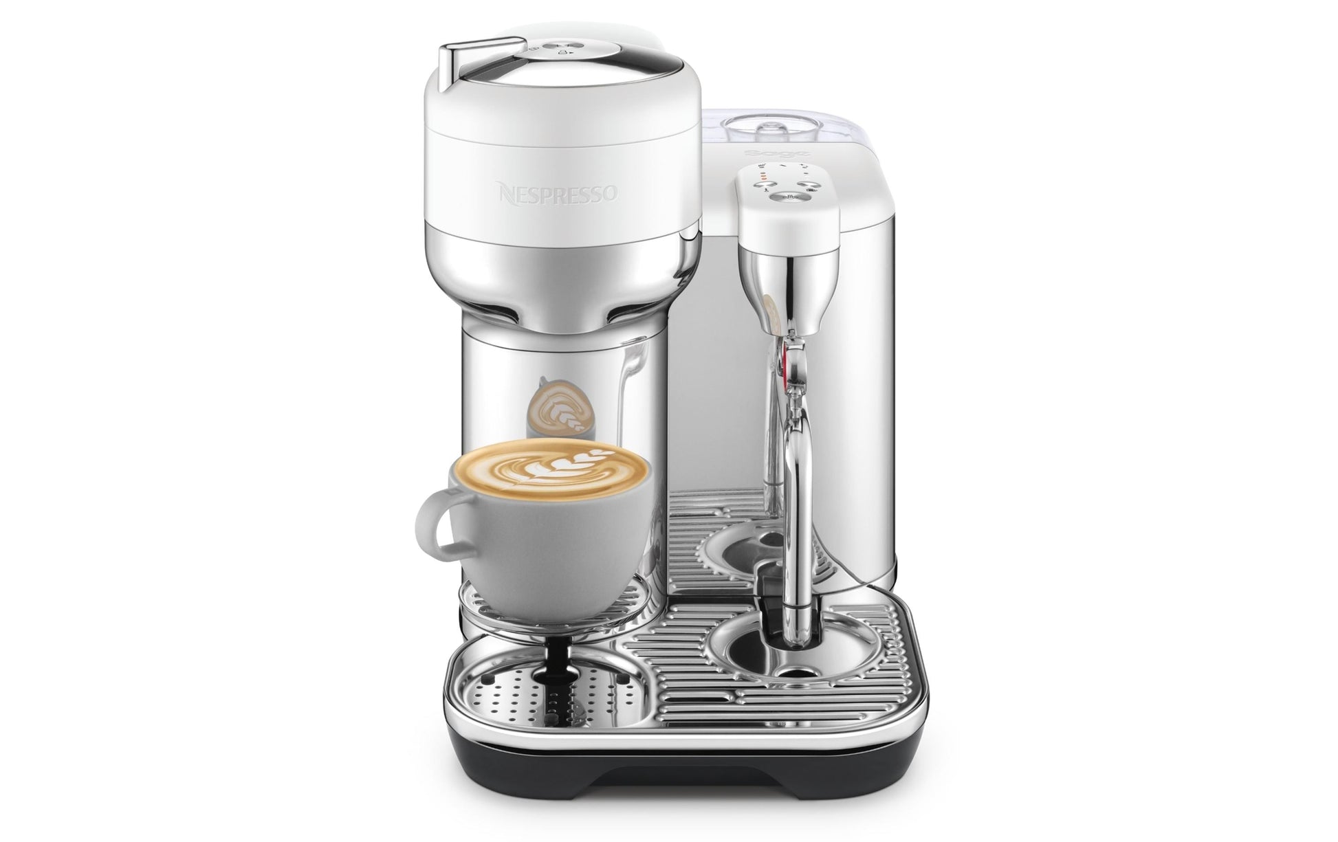 Sage Software Sage Kapselmaschine – für Nespresso Vertuo, 2 l, silber/weiss