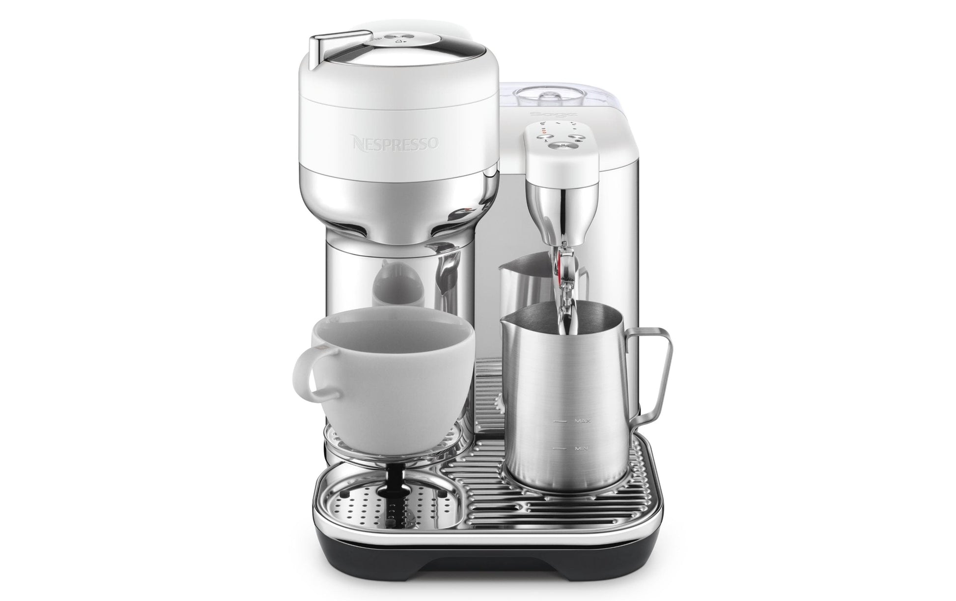 Sage Software Sage Kapselmaschine – für Nespresso Vertuo, 2 l, silber/weiss