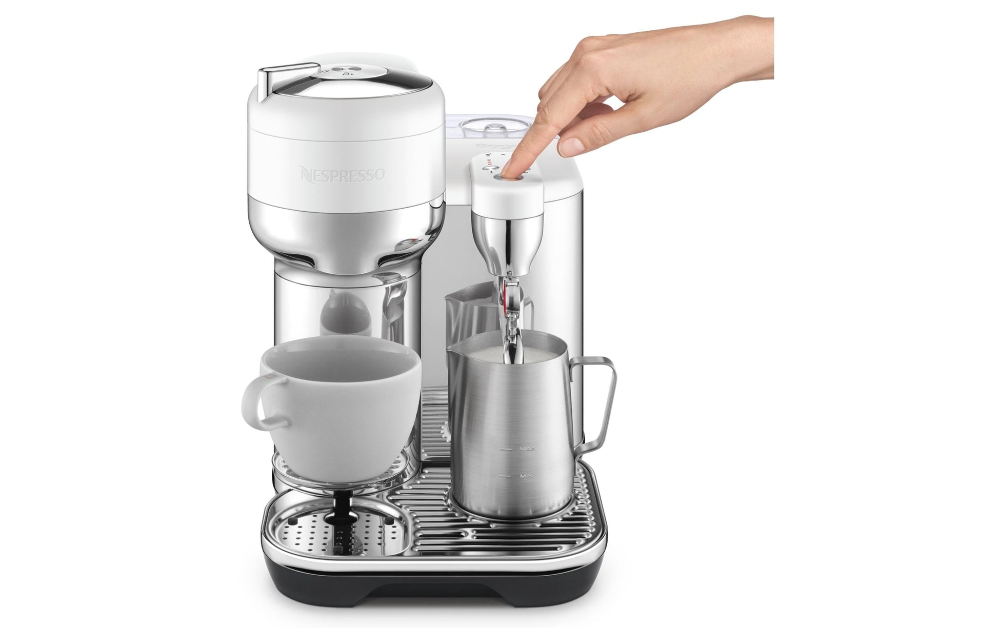 Sage Software Sage Kapselmaschine – für Nespresso Vertuo, 2 l, silber/weiss