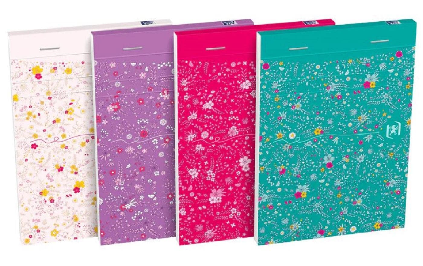 Oxford Notizblock A6, liniert, 6 mm, Klammerheftung, 80 Blatt, perforiert, 90 g/m² – mehrfarbig