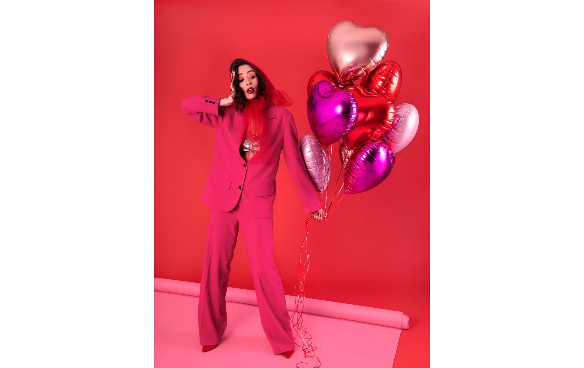 PartyDeco Folienballon Herz – Rot – Ø 45 cm – Folie – 1 Stk