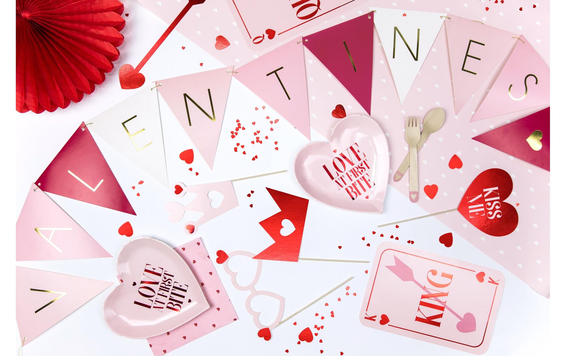 PartyDeco Konfettikanone Herz – Rot – 5 mm – 30 g – Folie – 1 Stk